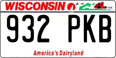 WI license plate 932PKB
