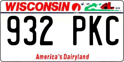 WI license plate 932PKC