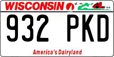 WI license plate 932PKD