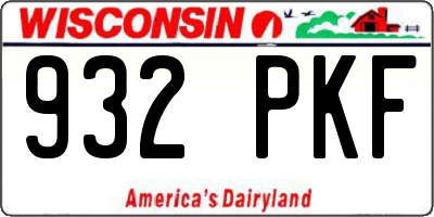 WI license plate 932PKF