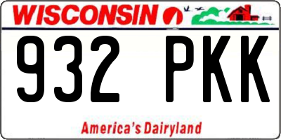 WI license plate 932PKK