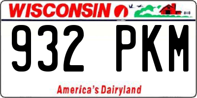 WI license plate 932PKM
