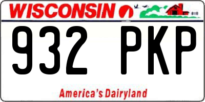 WI license plate 932PKP