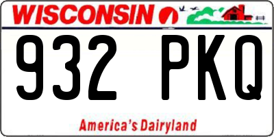 WI license plate 932PKQ
