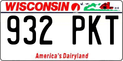 WI license plate 932PKT