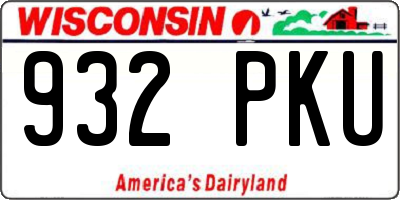 WI license plate 932PKU