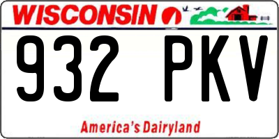 WI license plate 932PKV