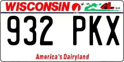 WI license plate 932PKX