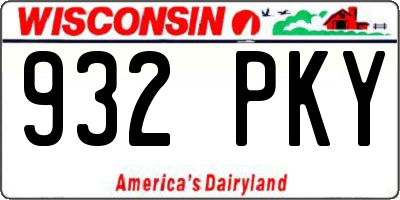 WI license plate 932PKY
