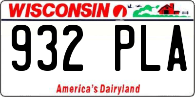 WI license plate 932PLA