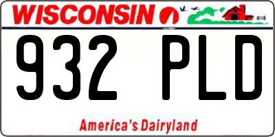 WI license plate 932PLD