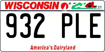 WI license plate 932PLE