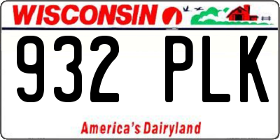 WI license plate 932PLK