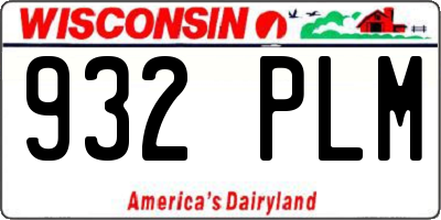 WI license plate 932PLM