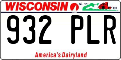 WI license plate 932PLR