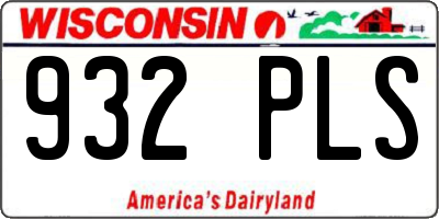 WI license plate 932PLS