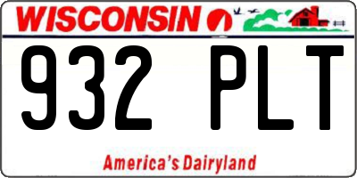 WI license plate 932PLT