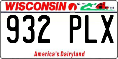 WI license plate 932PLX