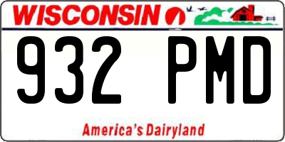 WI license plate 932PMD