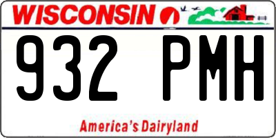 WI license plate 932PMH