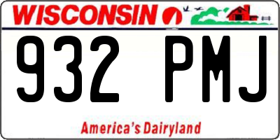 WI license plate 932PMJ