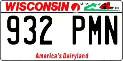 WI license plate 932PMN