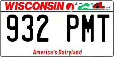 WI license plate 932PMT