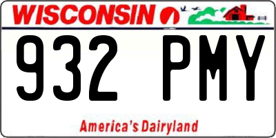 WI license plate 932PMY