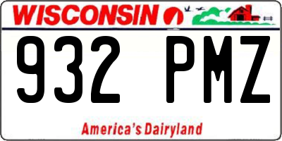 WI license plate 932PMZ