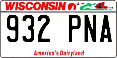 WI license plate 932PNA