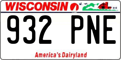WI license plate 932PNE