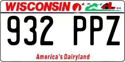 WI license plate 932PPZ