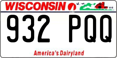 WI license plate 932PQQ