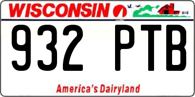 WI license plate 932PTB