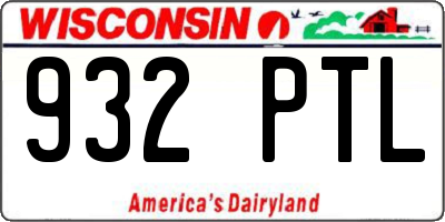 WI license plate 932PTL