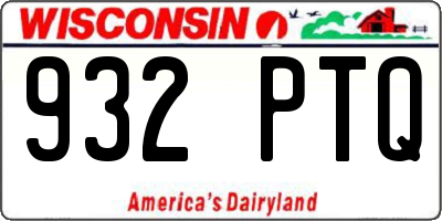 WI license plate 932PTQ
