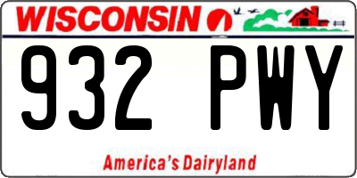 WI license plate 932PWY