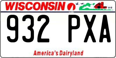 WI license plate 932PXA