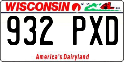 WI license plate 932PXD