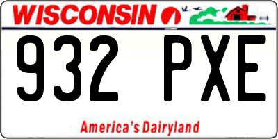 WI license plate 932PXE