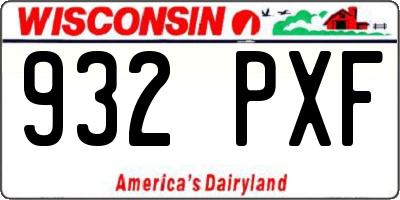 WI license plate 932PXF