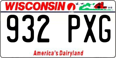 WI license plate 932PXG