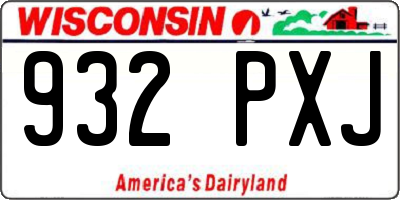 WI license plate 932PXJ