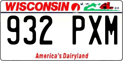 WI license plate 932PXM