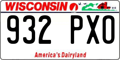WI license plate 932PXO