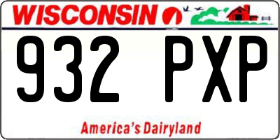 WI license plate 932PXP