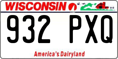 WI license plate 932PXQ
