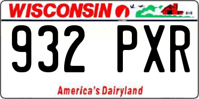WI license plate 932PXR