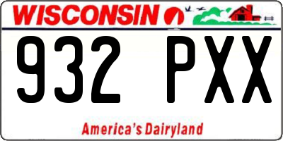 WI license plate 932PXX