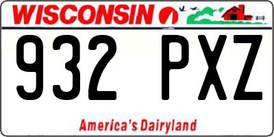 WI license plate 932PXZ